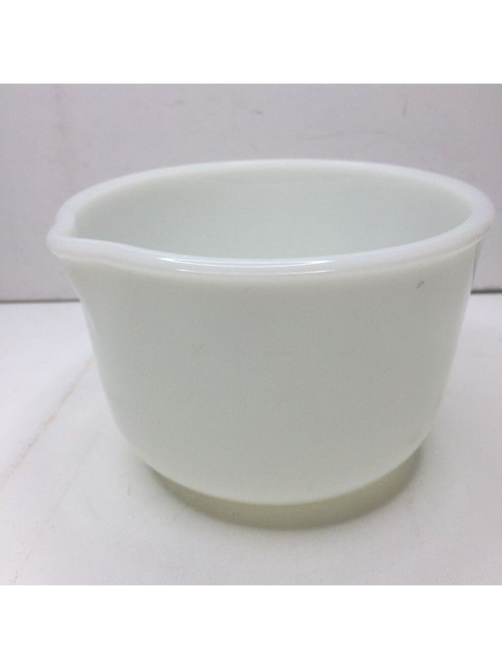 Vintage Fire-King White Milk Glass Mixing Bowl For Sunbeam 6.5" Diameter USA Mad